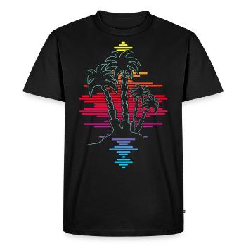23F 0283 bk - Men's Premium Organic T-Shirt - black - Front - Nico (187cm)