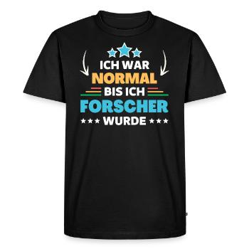 J’étais normale jusqu’à ce que je devienne chercheuse - T-shirt Premium bio Homme - noir - Devant - Nico (187cm)