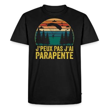 J'peux Pas j'ai Parapente, Cadeau Parapentiste - T-shirt Premium bio Homme - noir - Devant - Nico (187cm)