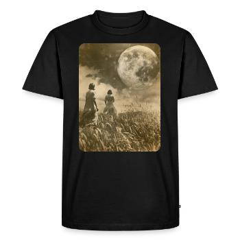 follow the moon - Men's Premium Organic T-Shirt - black - Front - Nico (187cm)
