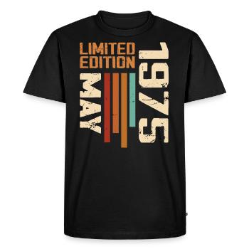 Mai 1975 Vintage Nées En Mai 1975 Anniversaire - T-shirt Premium bio Homme - noir - Devant - Nico (187cm)