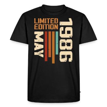 Mai 1986 Vintage Nées En Mai 1986 Anniversaire - T-shirt Premium bio Homme - noir - Devant - Nico (187cm)