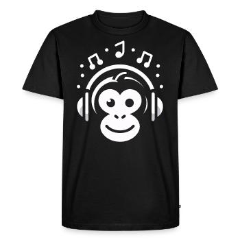 Mélodie de singe joyeux - T-shirt Premium bio Homme - noir - Devant - Nico (187cm)