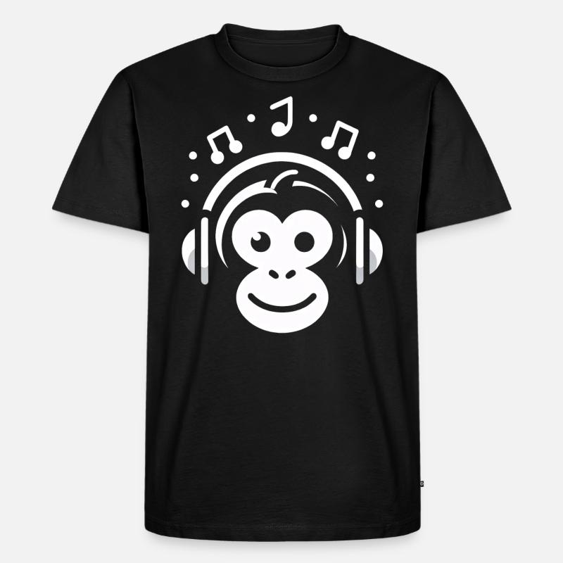 Mélodie de singe joyeux - T-shirt Premium bio Homme - noir