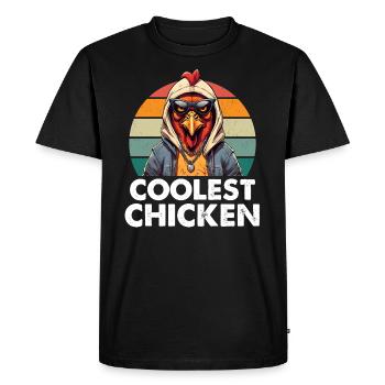 Le poulet le plus cool - T-shirt Premium bio Homme - noir - Devant - Nico (187cm)