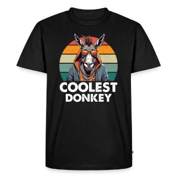 L’âne le plus cool - T-shirt Premium bio Homme - noir - Devant - Nico (187cm)