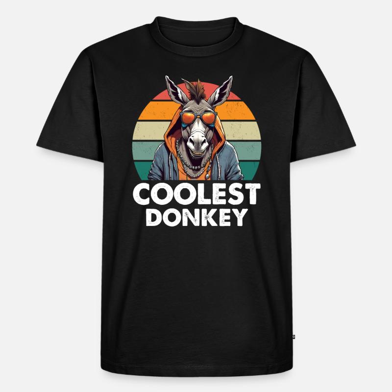 Coolest Donkey - Männer Premium Bio T-Shirt - Schwarz