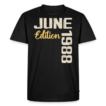 Né(e) en Juin 1988 Cadeau Juin 1988 Anniversaire - T-shirt Premium bio Homme - noir - Devant - Nico (187cm)