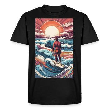 ARTISTIC JOURNEY SURF - T-shirt Premium bio Homme - noir - Devant - Nico (187cm)