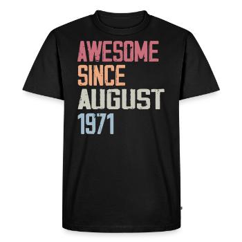 1971 Août - Cadeau D'anniversaire Août 1971 Août - T-shirt Premium bio Homme - noir - Devant - Nico (187cm)