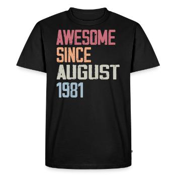 1981 Août - Cadeau D'anniversaire Août 1981 Août - T-shirt Premium bio Homme - noir - Devant - Nico (187cm)
