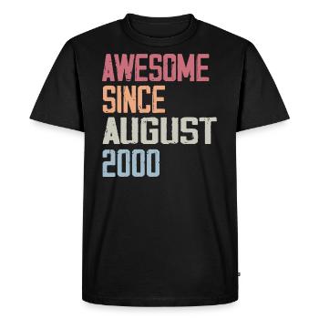 2000 August - Birthday Gift August 2000 August - Men's Premium Organic T-Shirt - black - Front - Nico (187cm)