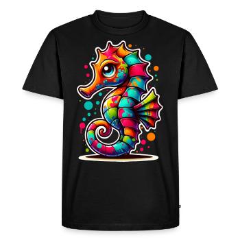 Seahorse Seahorse - Men's Premium Organic T-Shirt - black - Front - Nico (187cm)