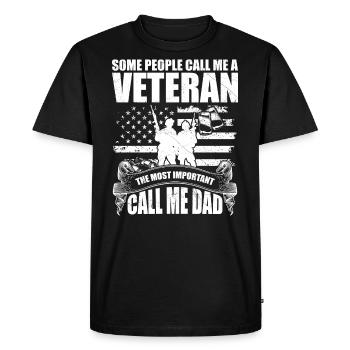 Some people call me veteran - T-shirt Premium bio Homme - noir - Devant - Nico (187cm)