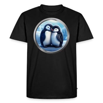 Baby Penguins Animals - Men's Premium Organic T-Shirt - black - Front - Nico (187cm)