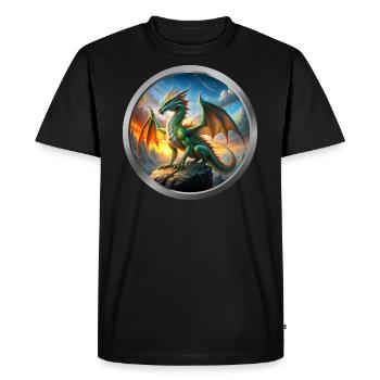 Dragon Animal - Men's Premium Organic T-Shirt - black - Front - Nico (187cm)
