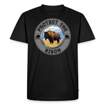 Protect the Bison - Men's Premium Organic T-Shirt - black - Front - Nico (187cm)