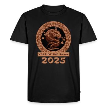 2025 Année du Serpent Zodiaque Chinois - T-shirt Premium bio Homme - noir - Devant - Nico (187cm)