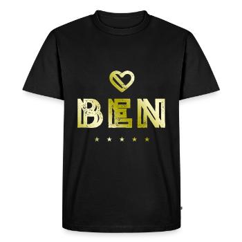 Ben Cœur - T-shirt Premium bio Homme - noir - Devant - Nico (187cm)