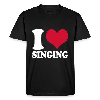 Chanteuse chanteuse J’aime chanter - T-shirt Premium bio Homme - noir - Devant - Nico (187cm)