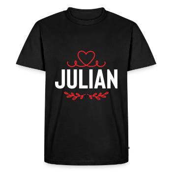 Julien - T-shirt Premium bio Homme - noir - Devant - Nico (187cm)
