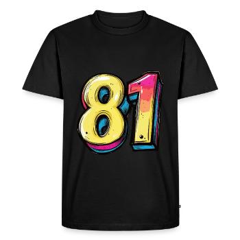81 Number Comic - Men's Premium Organic T-Shirt - black - Front - Nico (187cm)