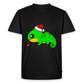 Caméléon Comic Christmas - T-shirt Premium bio Homme - noir - Devant - Nico (187cm)