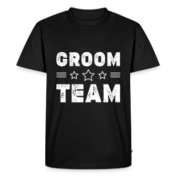 Groom Team - Men's Premium Organic T-Shirt - black - Front - Nico (187cm)