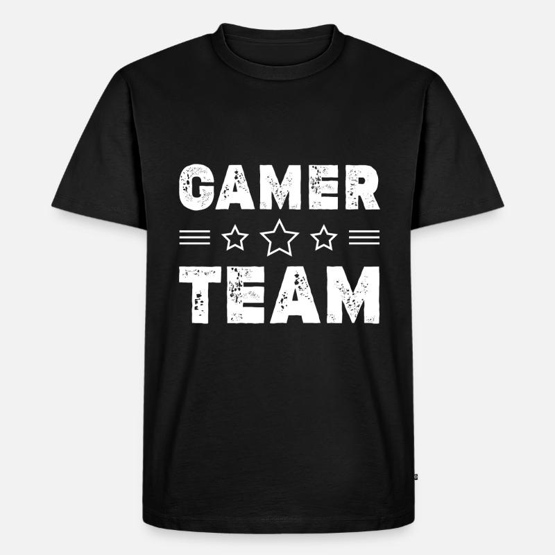 Gamer Team - Männer Premium Bio T-Shirt - Schwarz