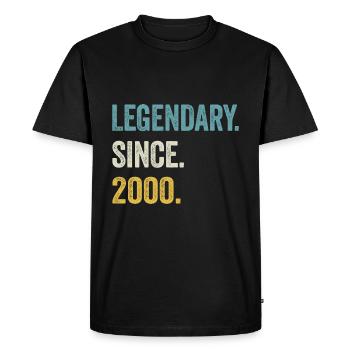 25 Years Old Legendary Since 2000 25th Birthday - Men's Premium Organic T-Shirt - black - Front - Nico (187cm)