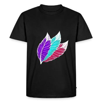 Plumes colorées blanc - T-shirt Premium bio Homme - noir - Devant - Nico (187cm)