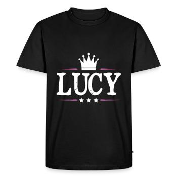 Lucy - Men's Premium Organic T-Shirt - black - Front - Nico (187cm)