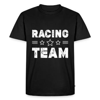 Équipe de course - T-shirt Premium bio Homme - noir - Devant - Nico (187cm)