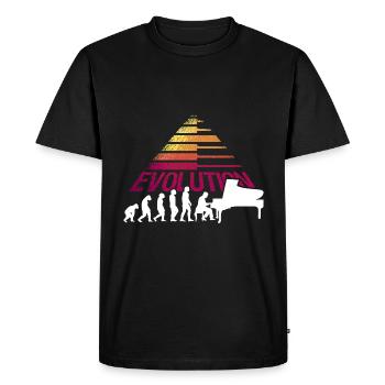 Evolution Piano Musicien Clavier Orchestre - T-shirt Premium bio Homme - noir - Devant - Nico (187cm)