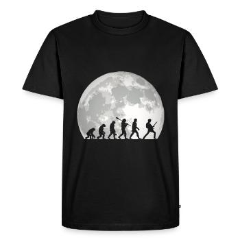 Human Evolution Guitar Band Moon Vintage Guitarist - Men's Premium Organic T-Shirt - black - Front - Nico (187cm)