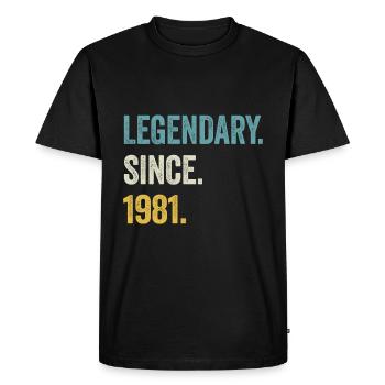 43e anniversaire 43 ans de légende depuis 1981 - T-shirt Premium bio Homme - noir - Devant - Nico (187cm)