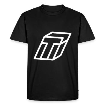 Outline Letter T - Men's Premium Organic T-Shirt - black - Front - Nico (187cm)