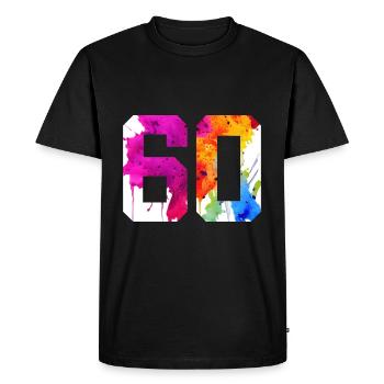 NUMÉRO 60 ANS 60E ANNIVERSAIRE - T-shirt Premium bio Homme - noir - Devant - Nico (187cm)