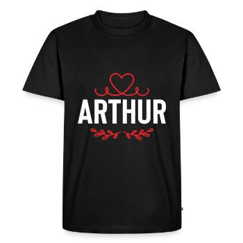 Arthur - T-shirt Premium bio Homme - noir - Devant - Nico (187cm)
