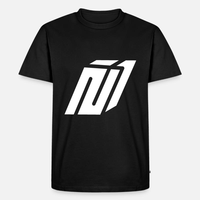 Abstract N Buchstabe - Männer Premium Bio T-Shirt - Schwarz