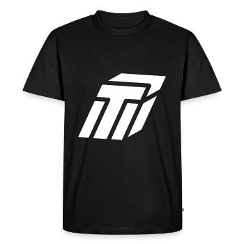 Résumé t lettre - T-shirt Premium bio Homme - noir - Devant - Nico (187cm)