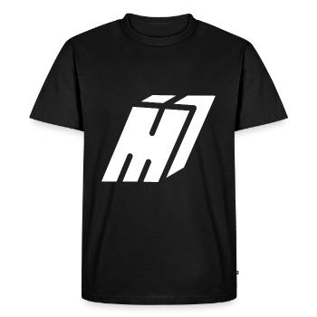 Abstract M letter - Men's Premium Organic T-Shirt - black - Front - Nico (187cm)