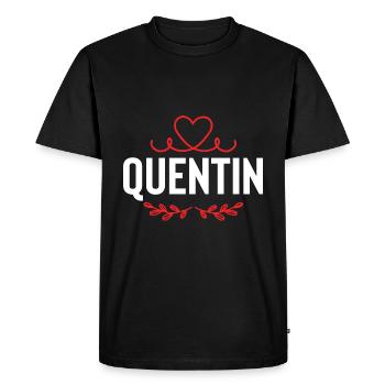 Quentin - T-shirt Premium bio Homme - noir - Devant - Nico (187cm)