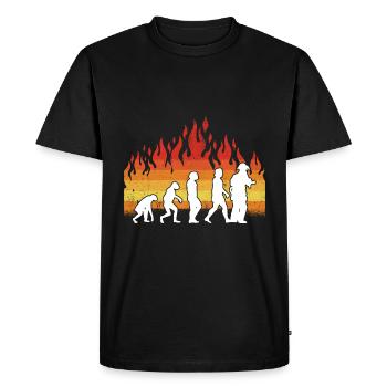 Evolution Pompier Rétro Métier de Pompier - T-shirt Premium bio Homme - noir - Devant - Nico (187cm)