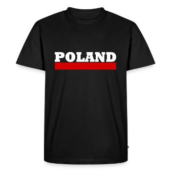 Drapeau Pologne - Drapeau Polska - T-shirt Premium bio Homme - noir - Devant - Nico (187cm)