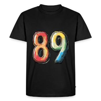 89 Number Comic - Men's Premium Organic T-Shirt - black - Front - Nico (187cm)