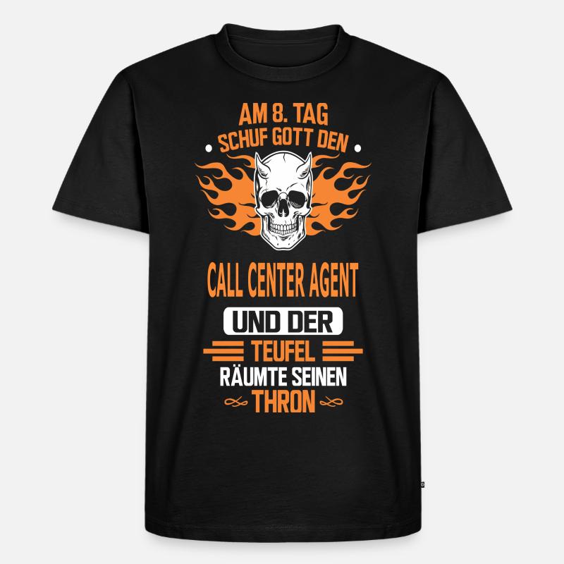 CALL CENTER AGENT - Männer Premium Bio T-Shirt - Schwarz