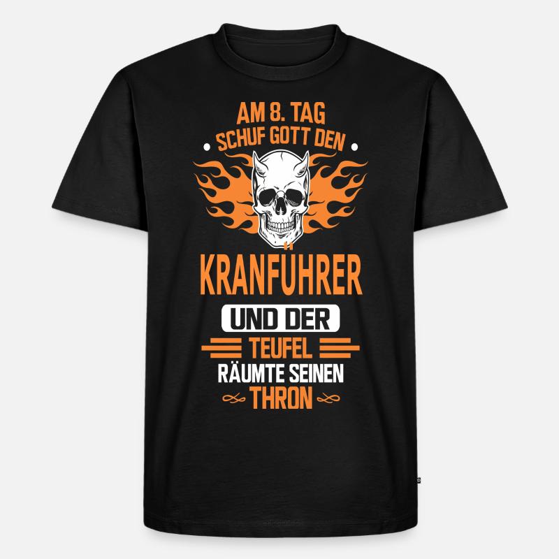KRANFÜHRER - Männer Premium Bio T-Shirt - Schwarz