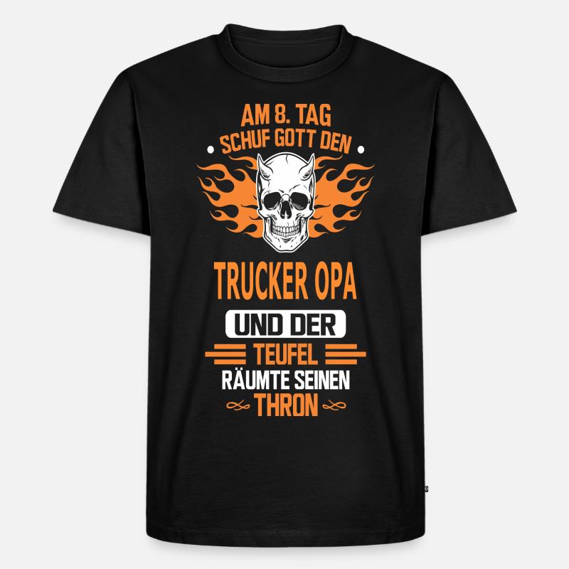 TRUCKER OPA - Männer Premium Bio T-Shirt - Schwarz