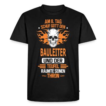 BAULEITER - Männer Premium Bio T-Shirt - Schwarz - Vorne - Nico (187cm)